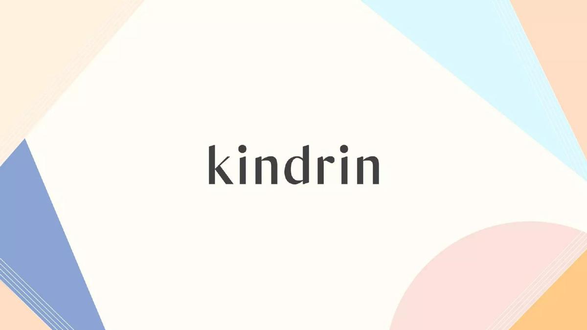Cover slide of the Kindrin pitch deck — 2017