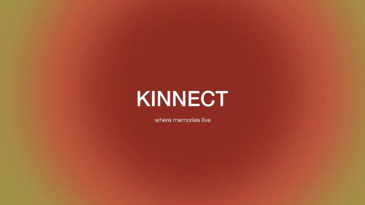 Cover slide of the Kinnect pitch deck — Angel