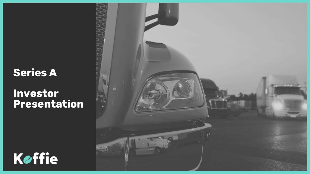 Cover slide of the Koffie pitch deck — Series A 2024