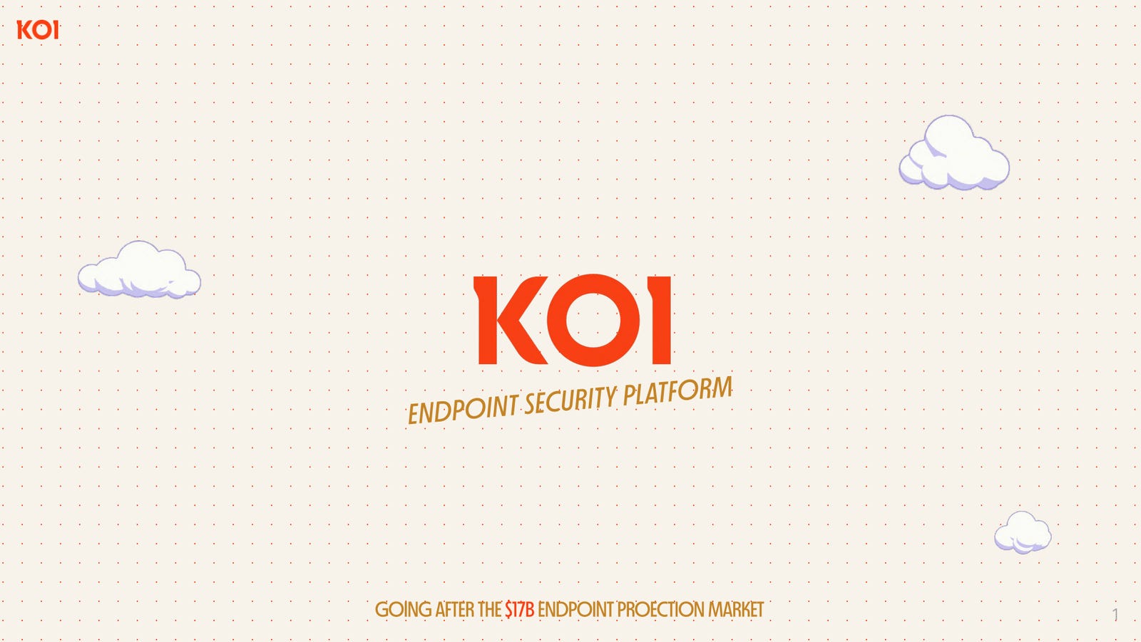 Cover slide of the Koi pitch deck — Series A 2024