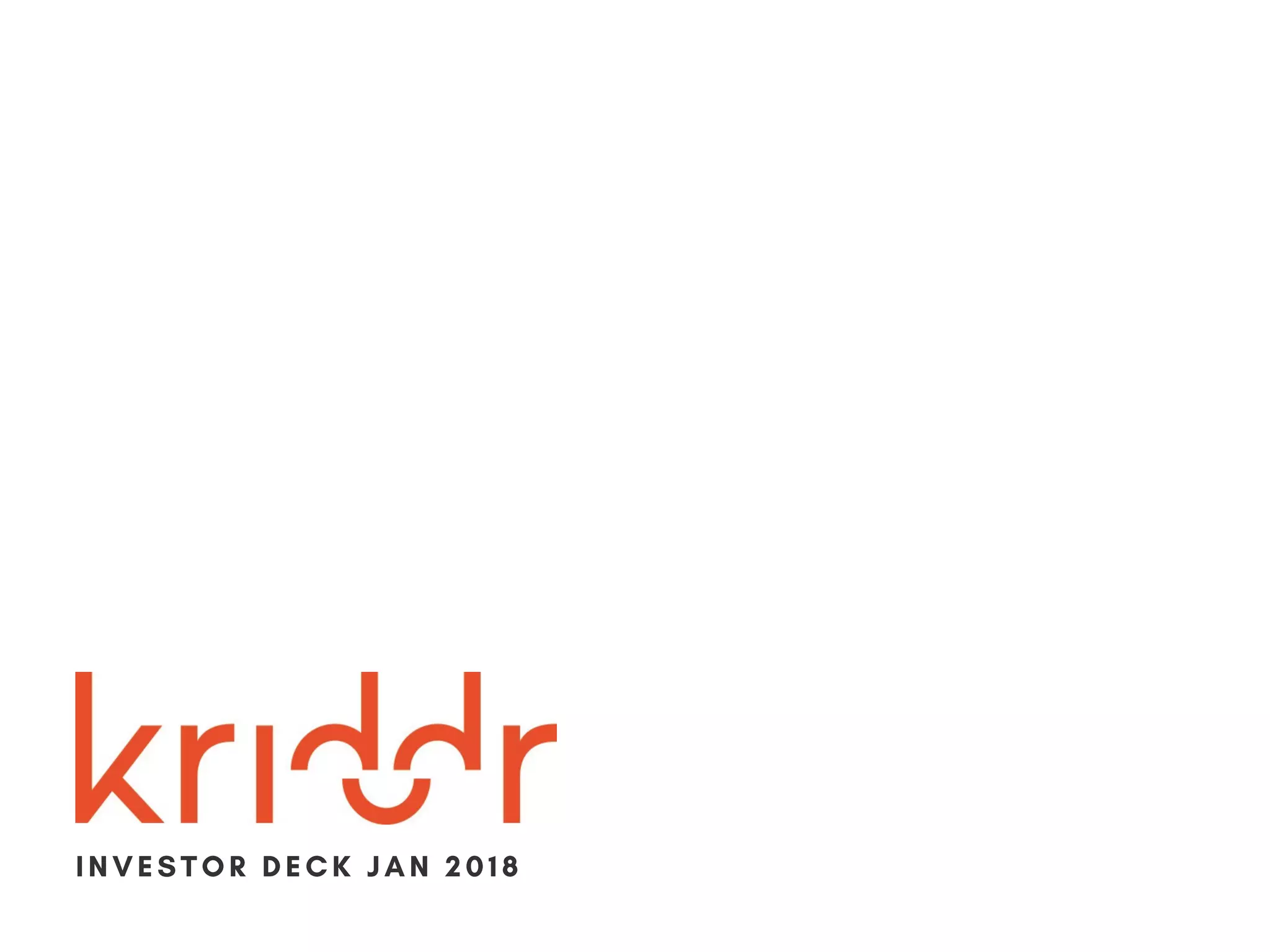 Cover slide of the Kriddr Pitch Deck Teardown pitch deck