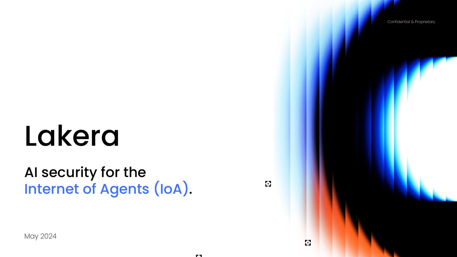 Cover slide of the Lakera pitch deck — Series A 2024