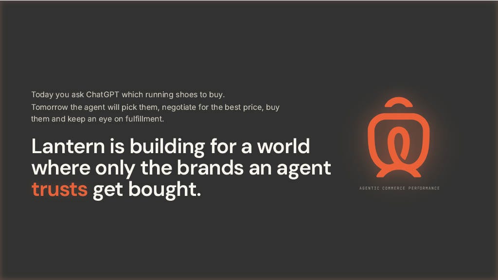 Cover slide of the Lantern pitch deck — Seed 2025