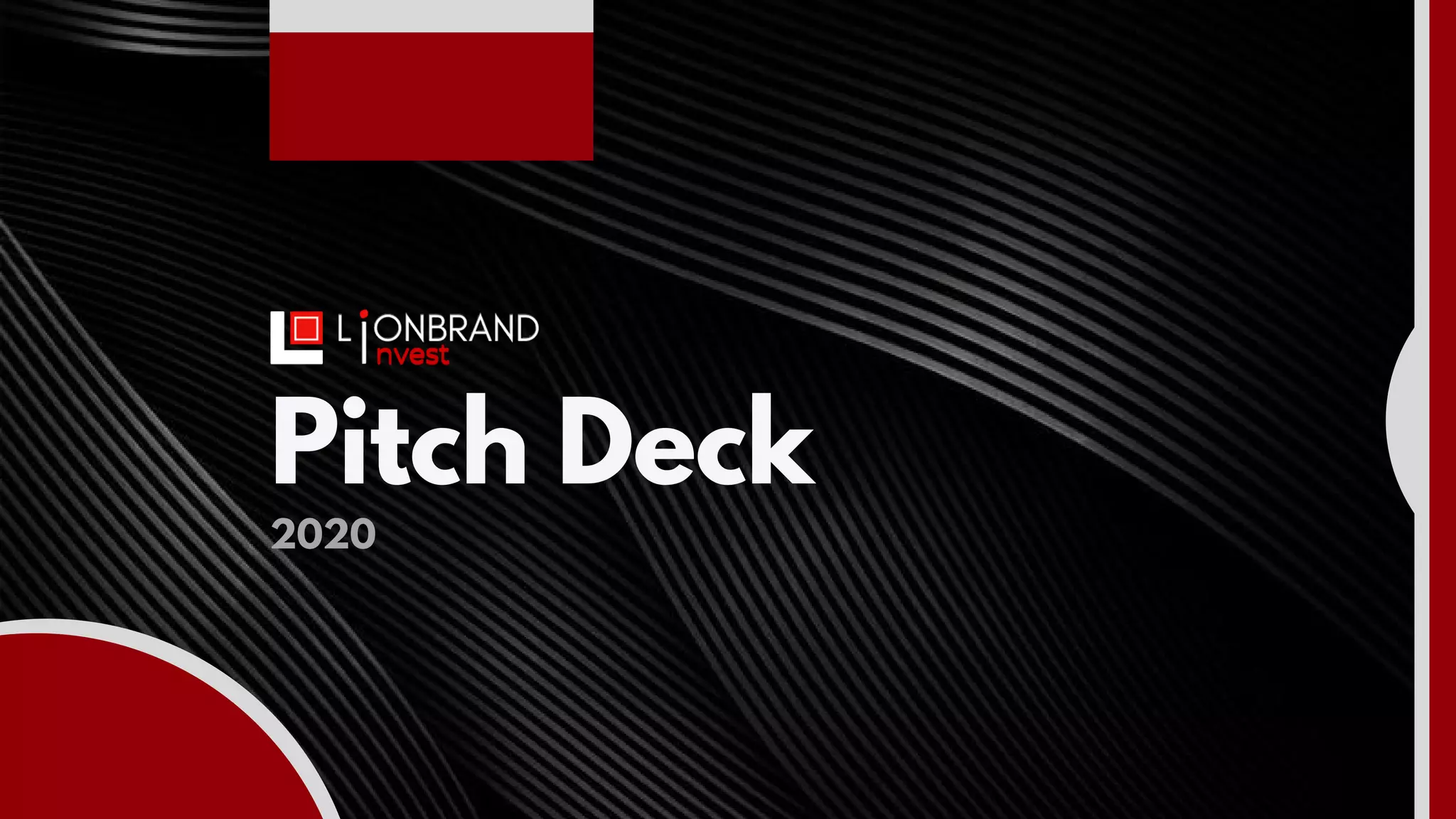 Cover slide of the Lionbrand Invest (Lbi) pitch deck — 2020