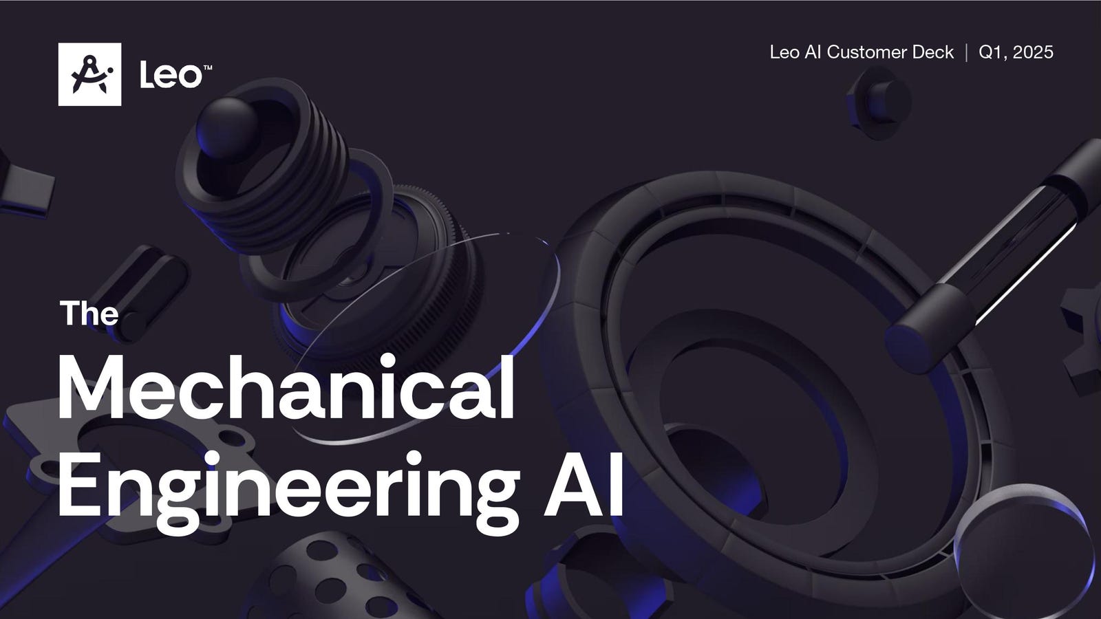 Cover slide of the Leo AI pitch deck — Seed 2024