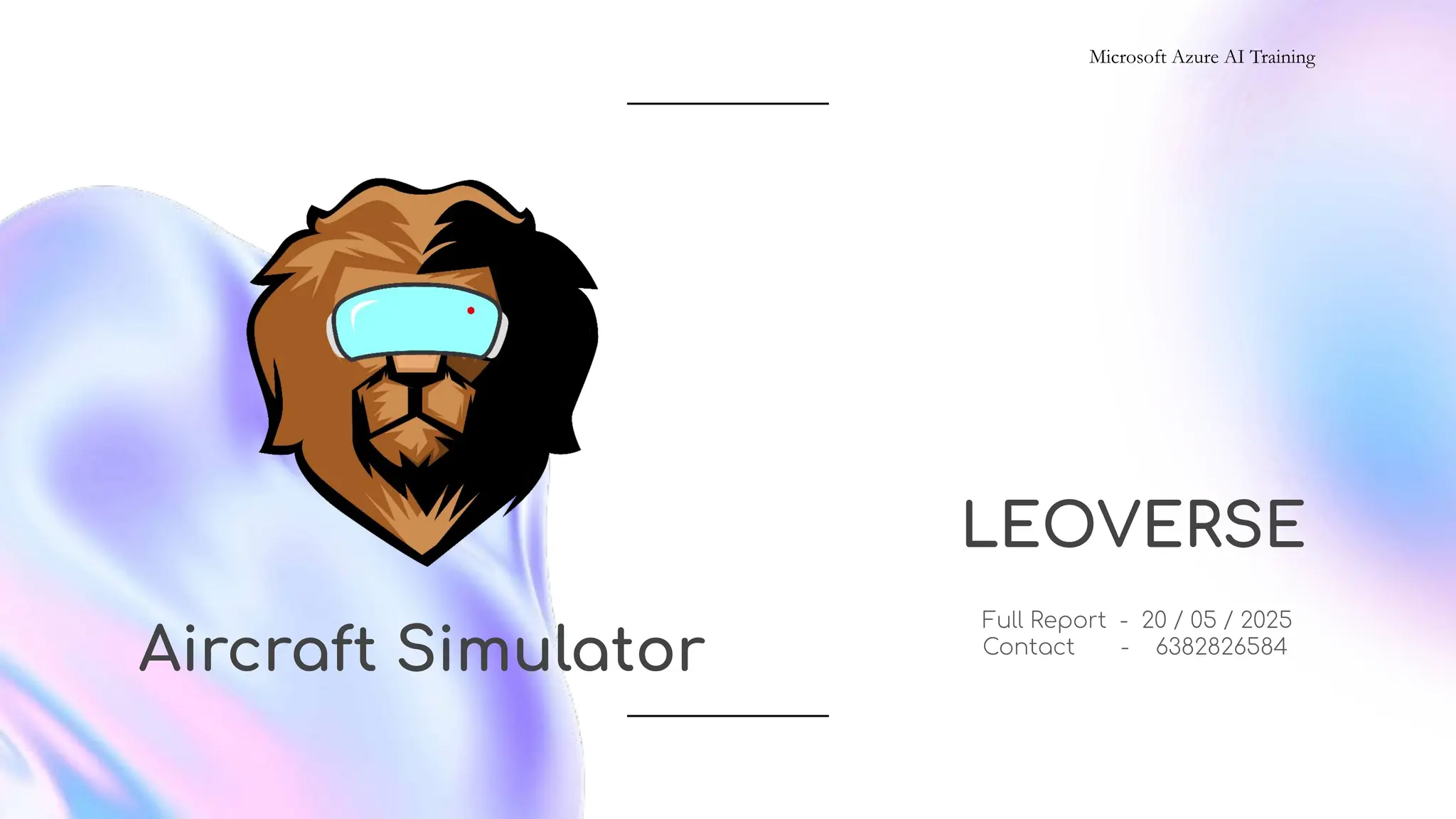 Cover slide of the Leoverse pitch deck — Pre-Seed / Prototype 2025