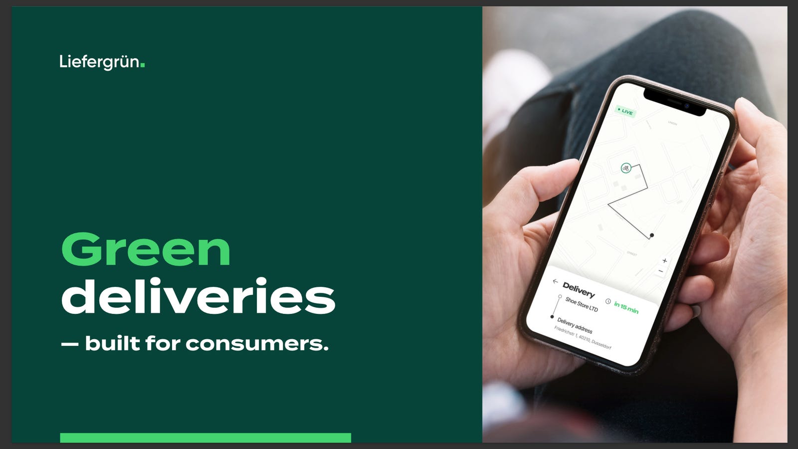 Cover slide of the Liefergrün pitch deck — Series A 2022