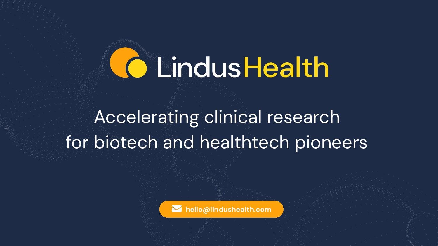 Cover slide of the Lindus Health pitch deck — Seed 2024
