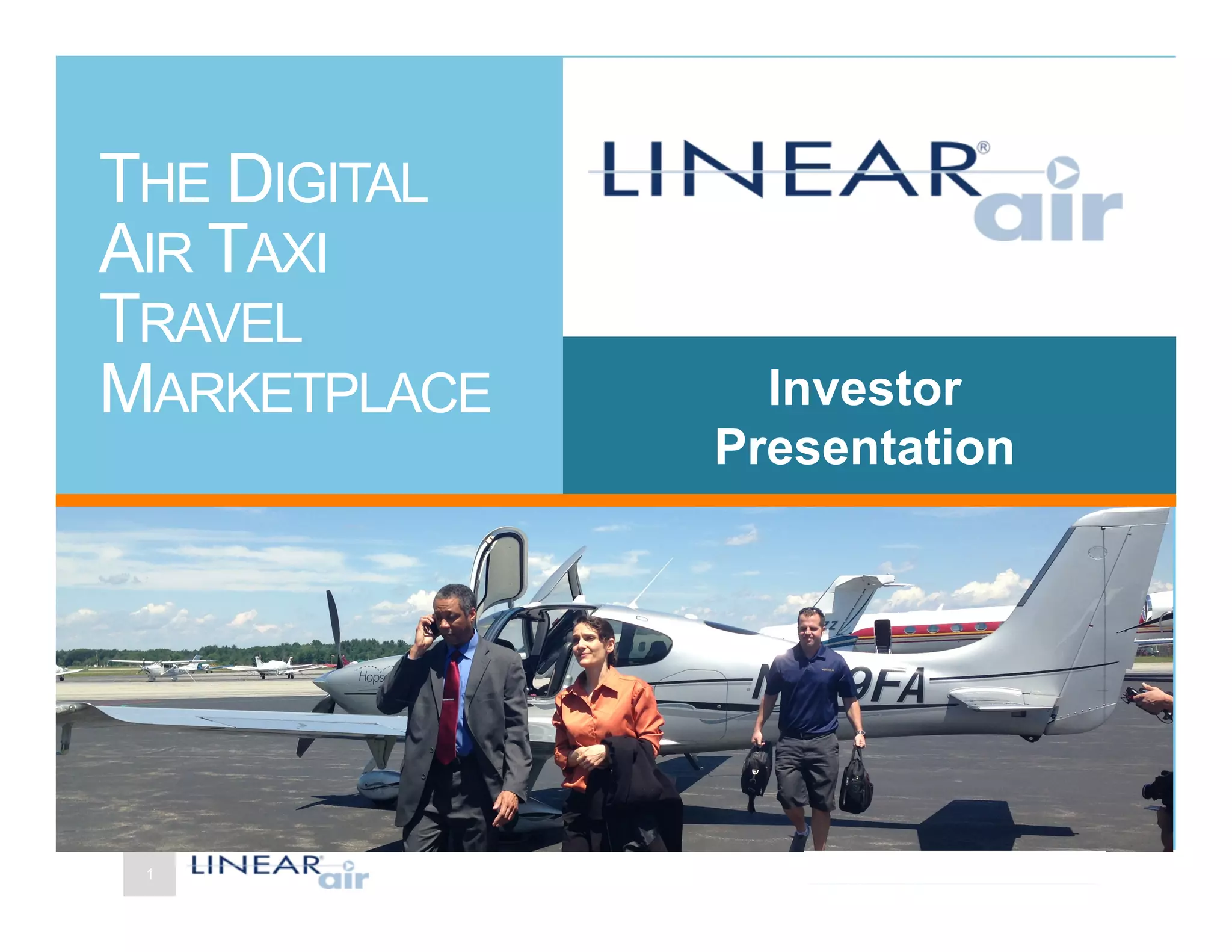 Cover slide of the Linear Air pitch deck — Series B