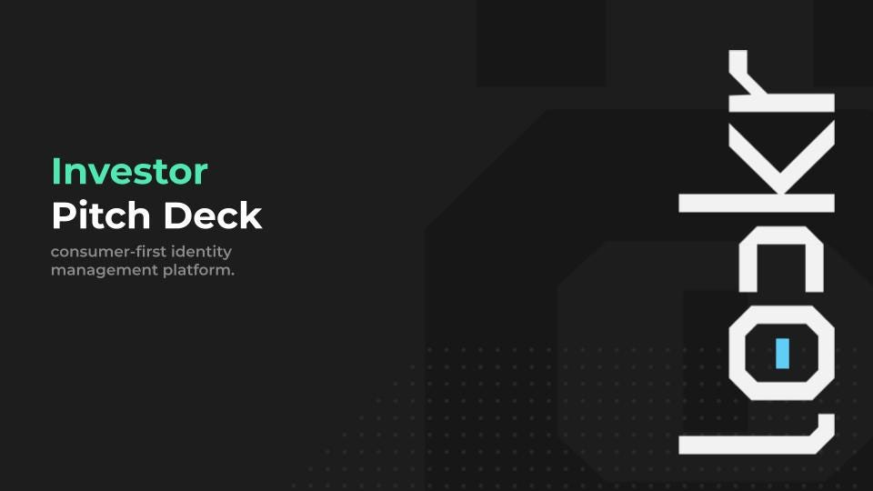 Cover slide of the Lockr pitch deck — Pre-seed 2024