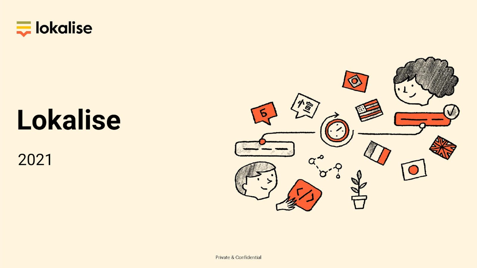 Cover slide of the Lokalise pitch deck — Series B 2021