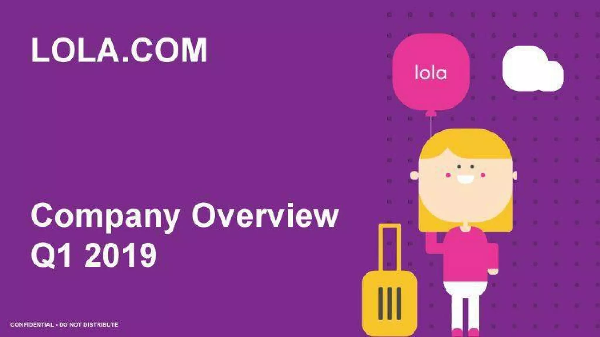 Cover slide of the Lola.com pitch deck — Series C 2019