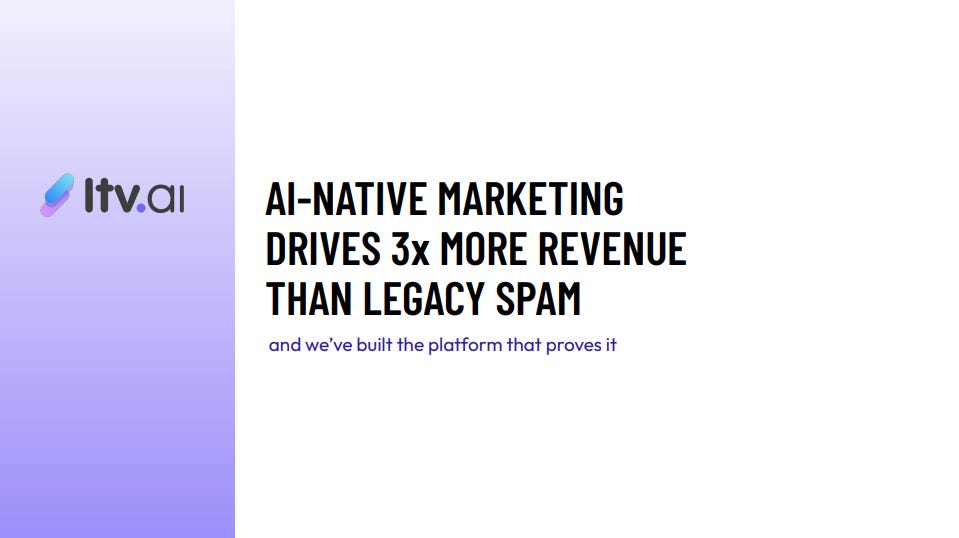 Cover slide of the LTV.ai pitch deck — Series A 2024