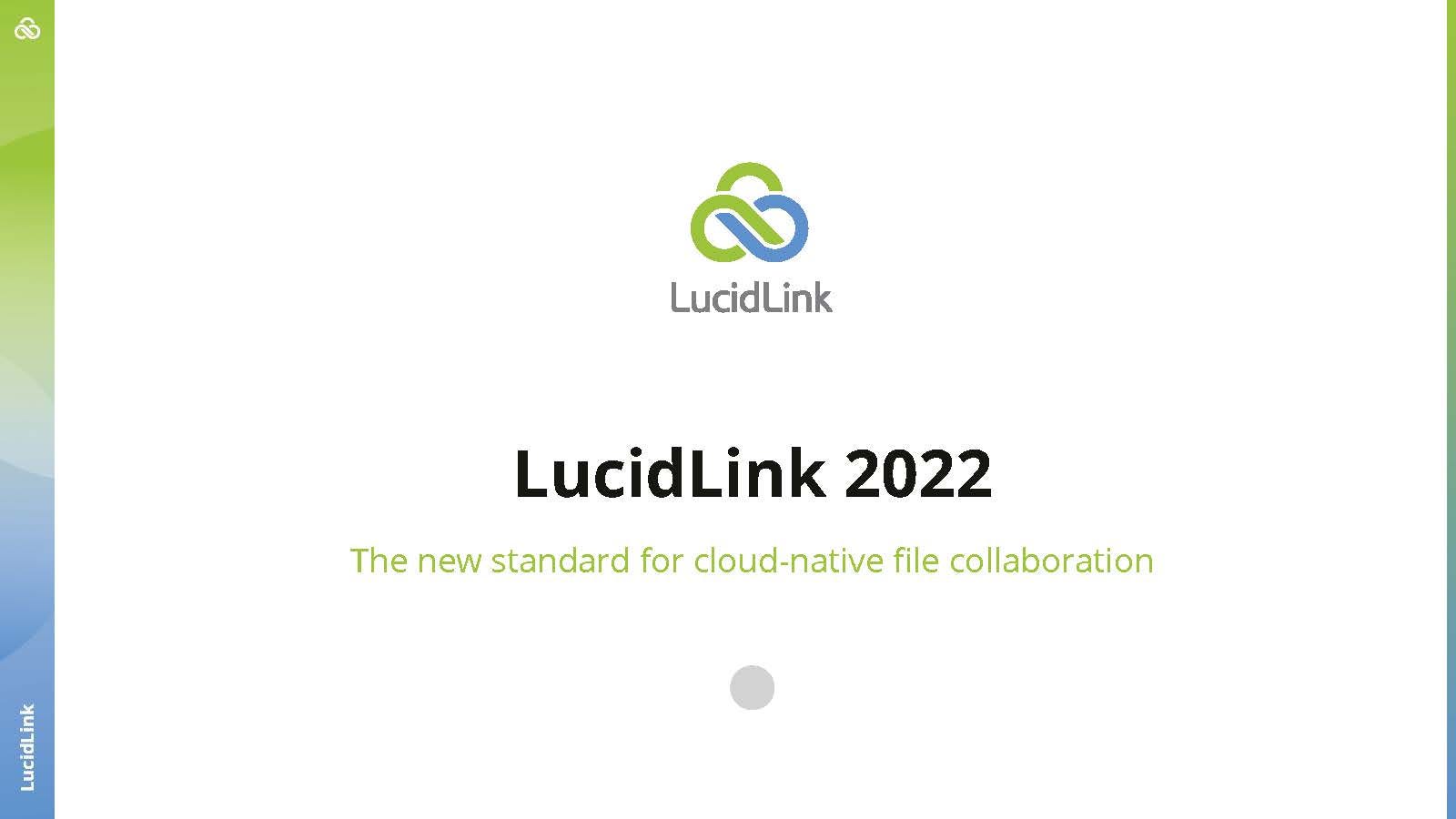 Cover slide of the LucidLink pitch deck — Series B 2024
