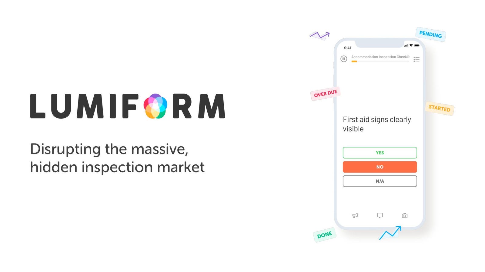 Cover slide of the Lumiform pitch deck — Series A 2024