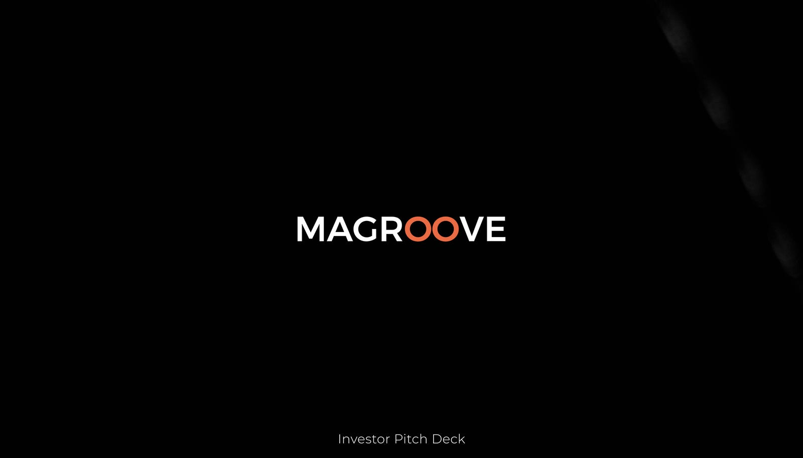 Cover slide of the Magroove pitch deck — Seed 2024