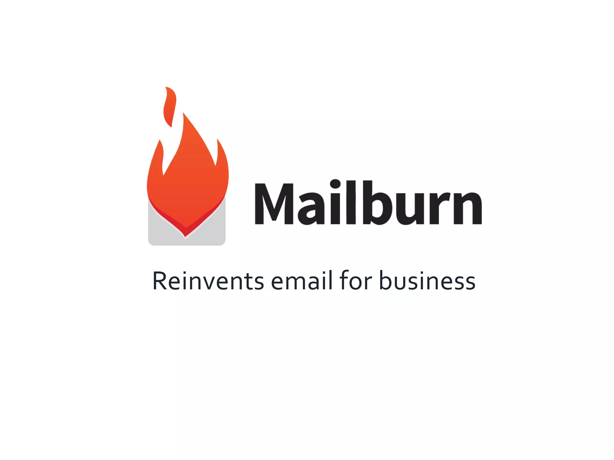 Cover slide of the Mailburn Slush pitch deck