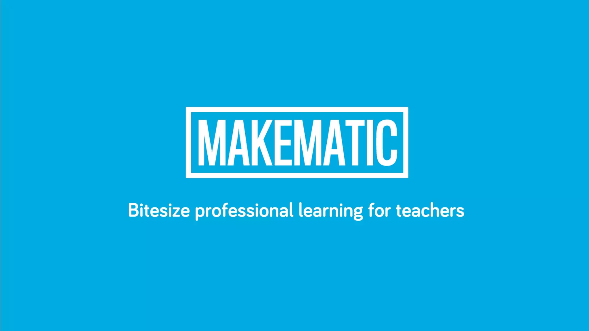 Cover slide of the Makematic pitch deck