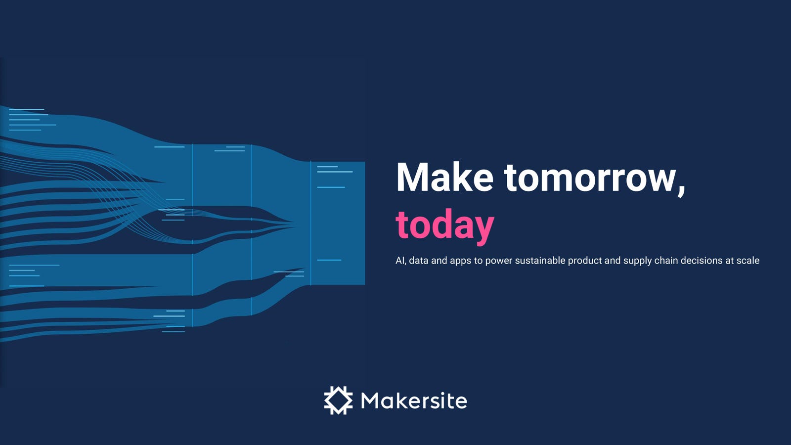 Cover slide of the Makersite pitch deck — Series A 2024