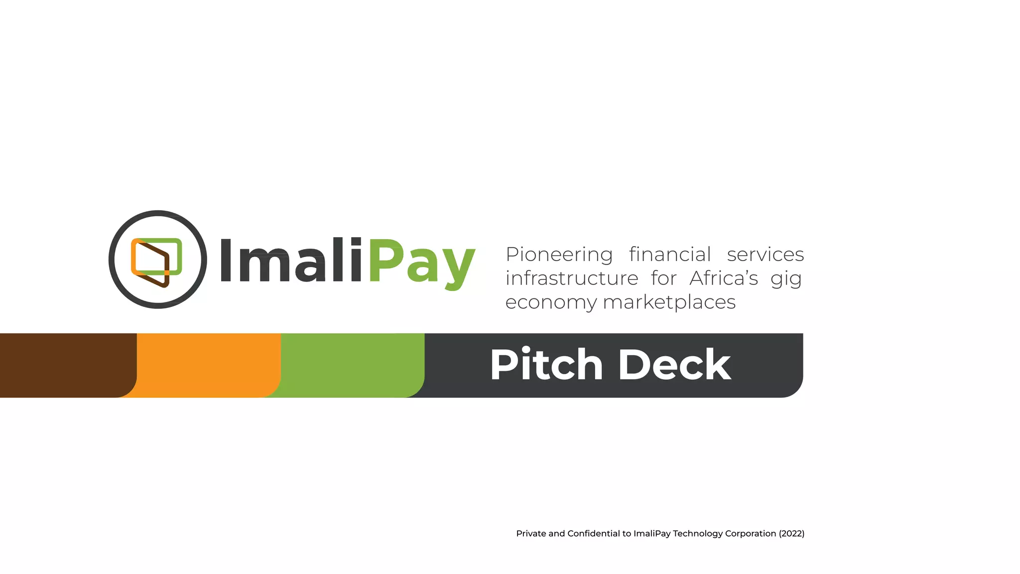 Cover slide of the ImaliPay pitch deck
