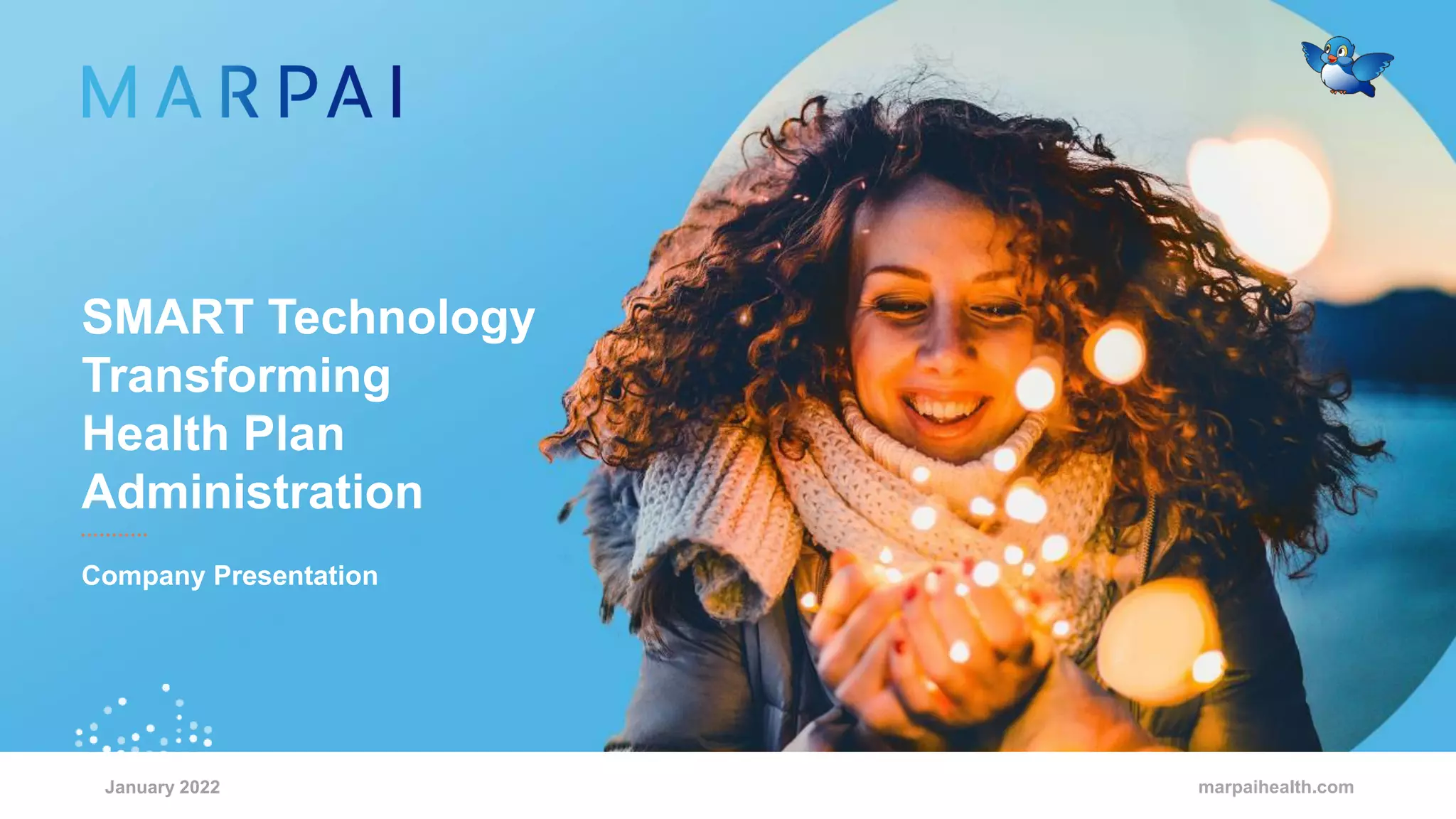 Cover slide of the Marpai pitch deck — Growth / Pre-IPO 2022