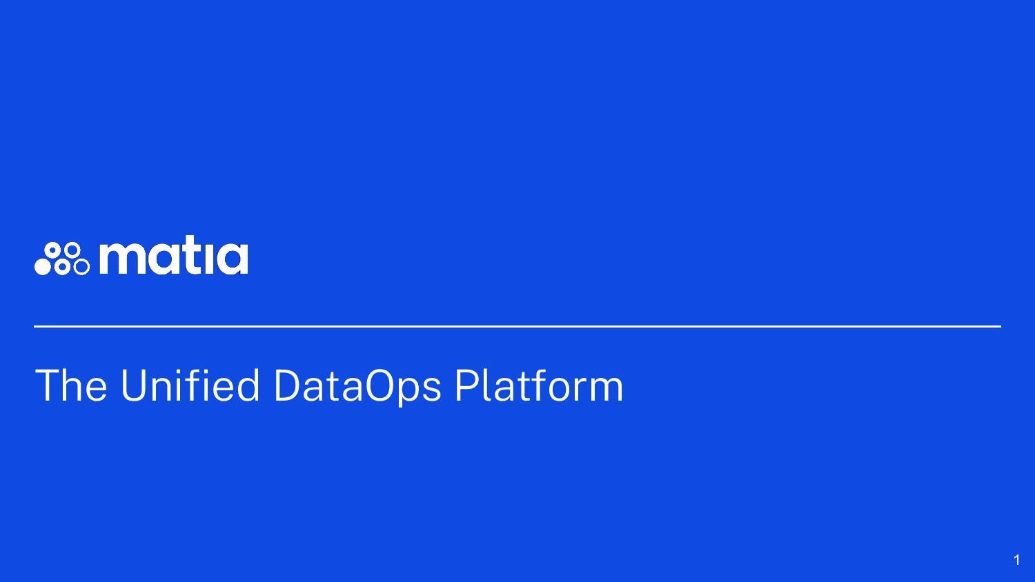 Cover slide of the Matia pitch deck — Seed 2024