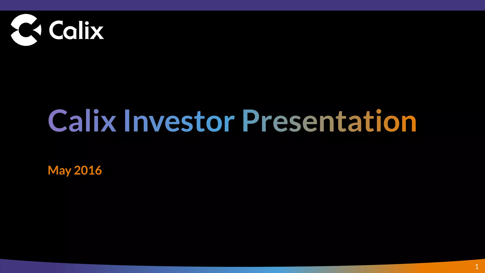 Cover slide of the Calix Pitch Deck Teardown pitch deck