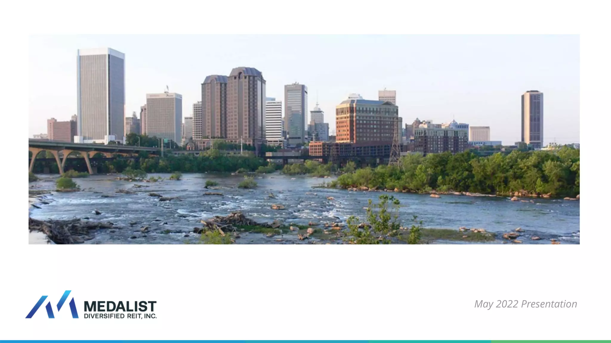 Cover slide of the Medalist Diversified REIT, Inc. pitch deck — 2022