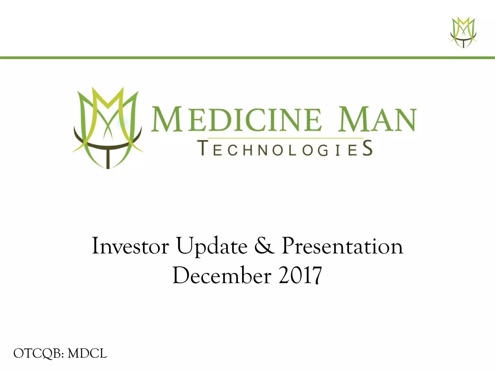Cover slide of the Medicine Man Tech Pitch Deck Teardown pitch deck