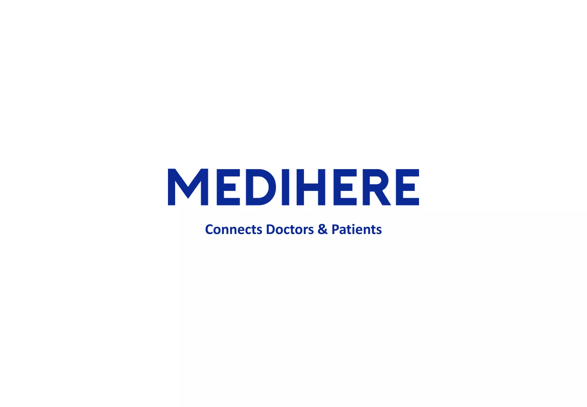 Cover slide of the MEDIHERE Pitch Deck Teardown pitch deck