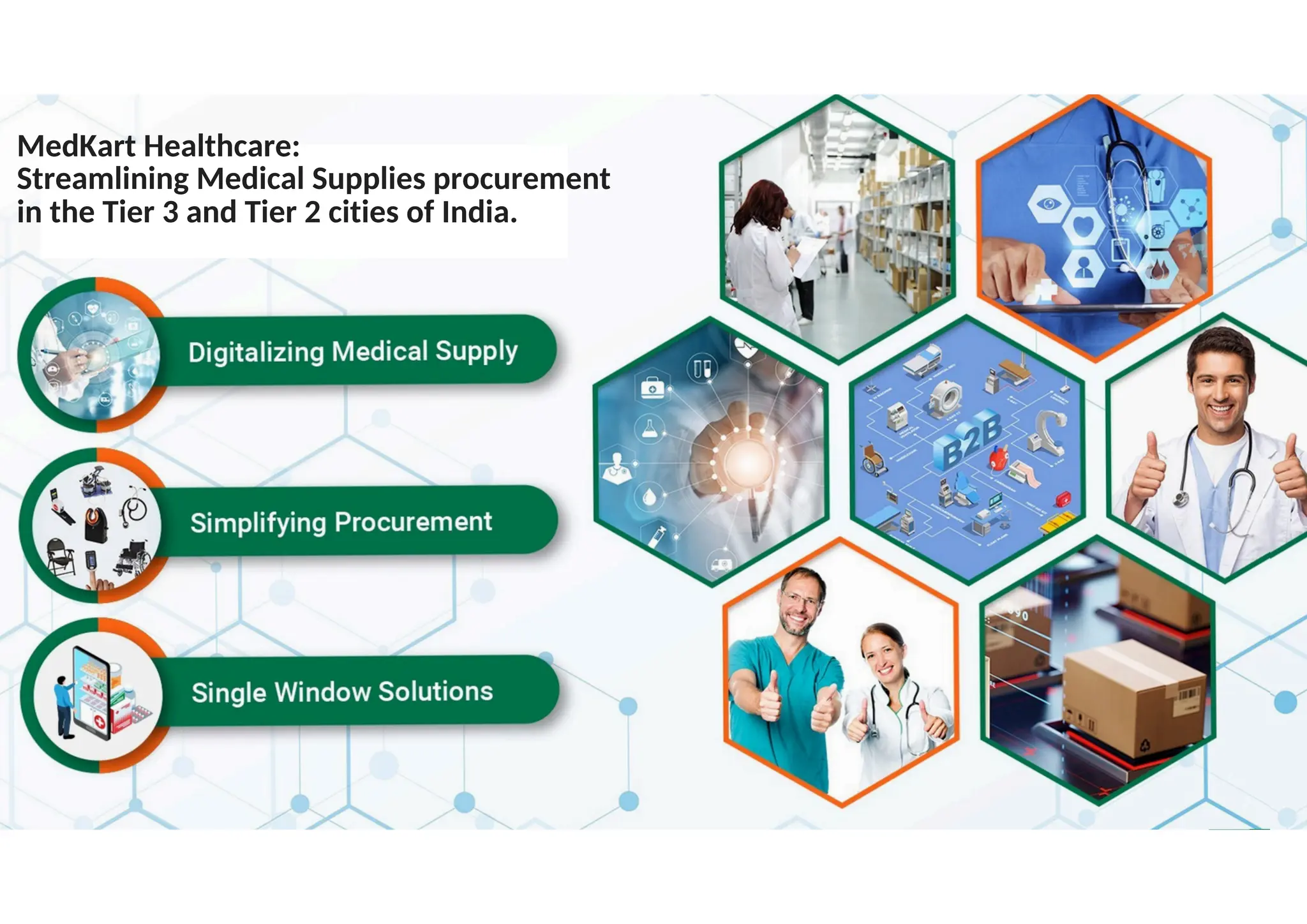 Cover slide of the MedKart Healthcare pitch deck — Pre-Seed 2024
