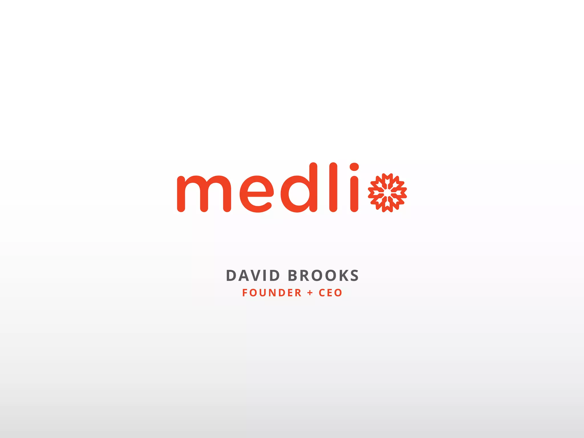 Cover slide of the Medlio pitch deck — Seed