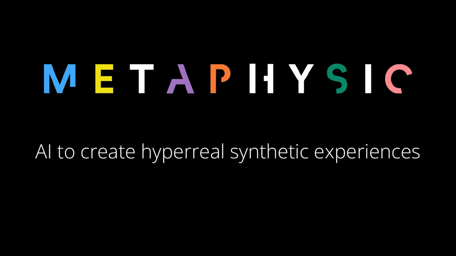 Cover slide of the Metaphysic pitch deck — Seed 2022
