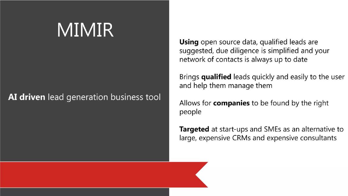 Cover slide of the Mimir Pitch Deck Teardown pitch deck