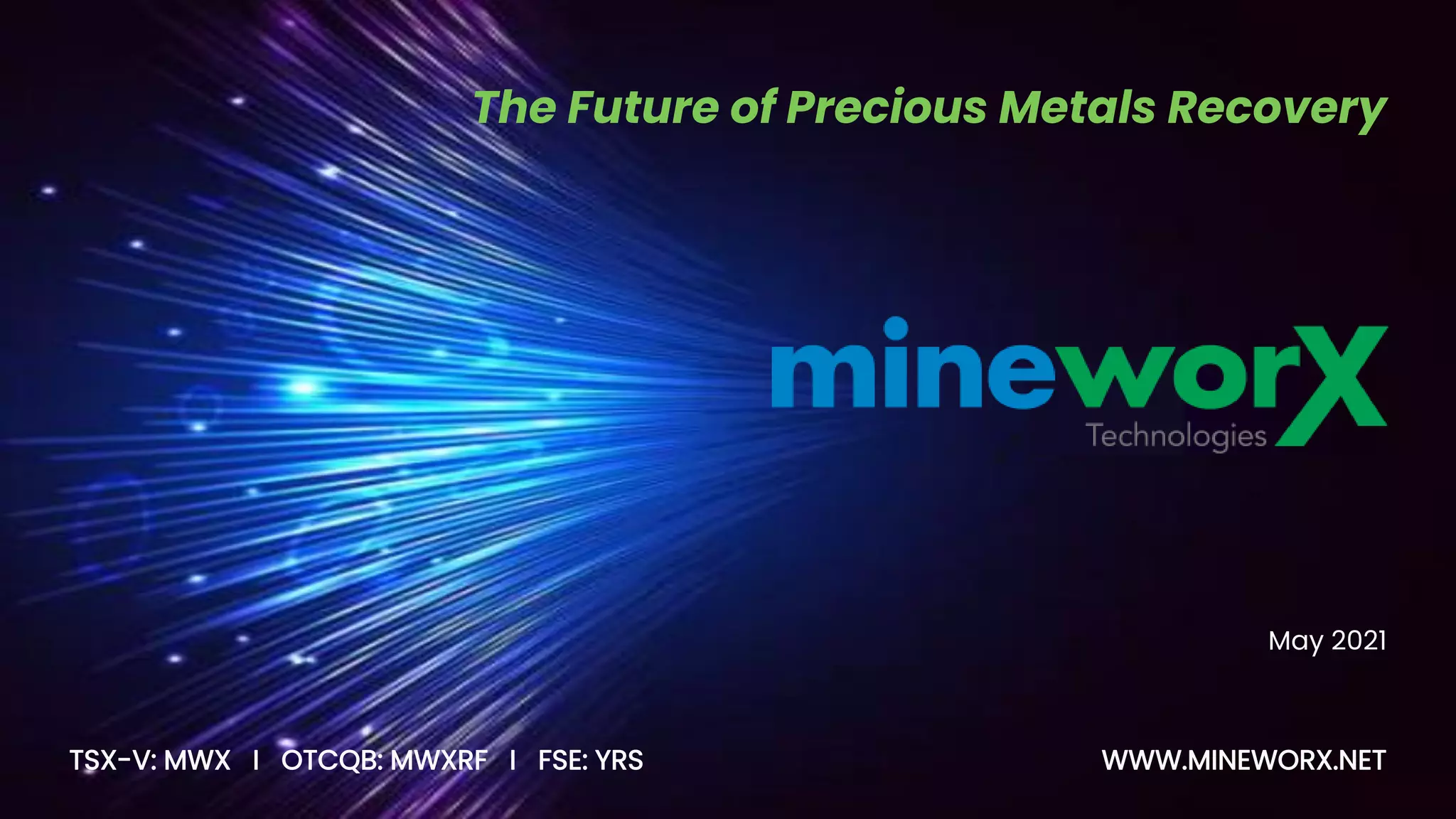 Cover slide of the Mineworx Pitch Deck Teardown pitch deck