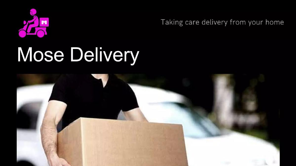 Cover slide of the Mose Delivery Pitch Deck Teardown pitch deck
