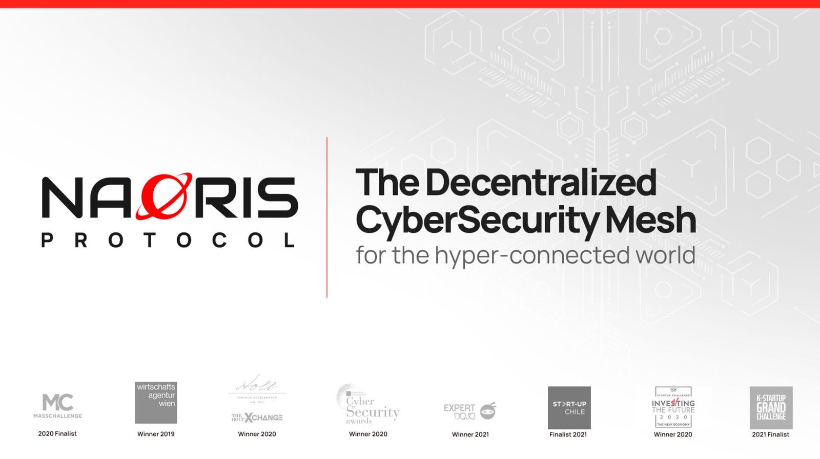 Cover slide of the Naoris Protocol pitch deck — Strategic Round 2023