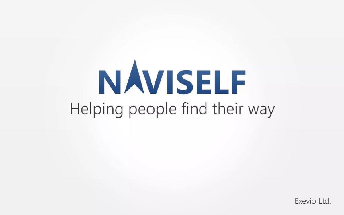 Cover slide of the Naviself (Exevio Ltd.) pitch deck — Seed (Projected) 2014
