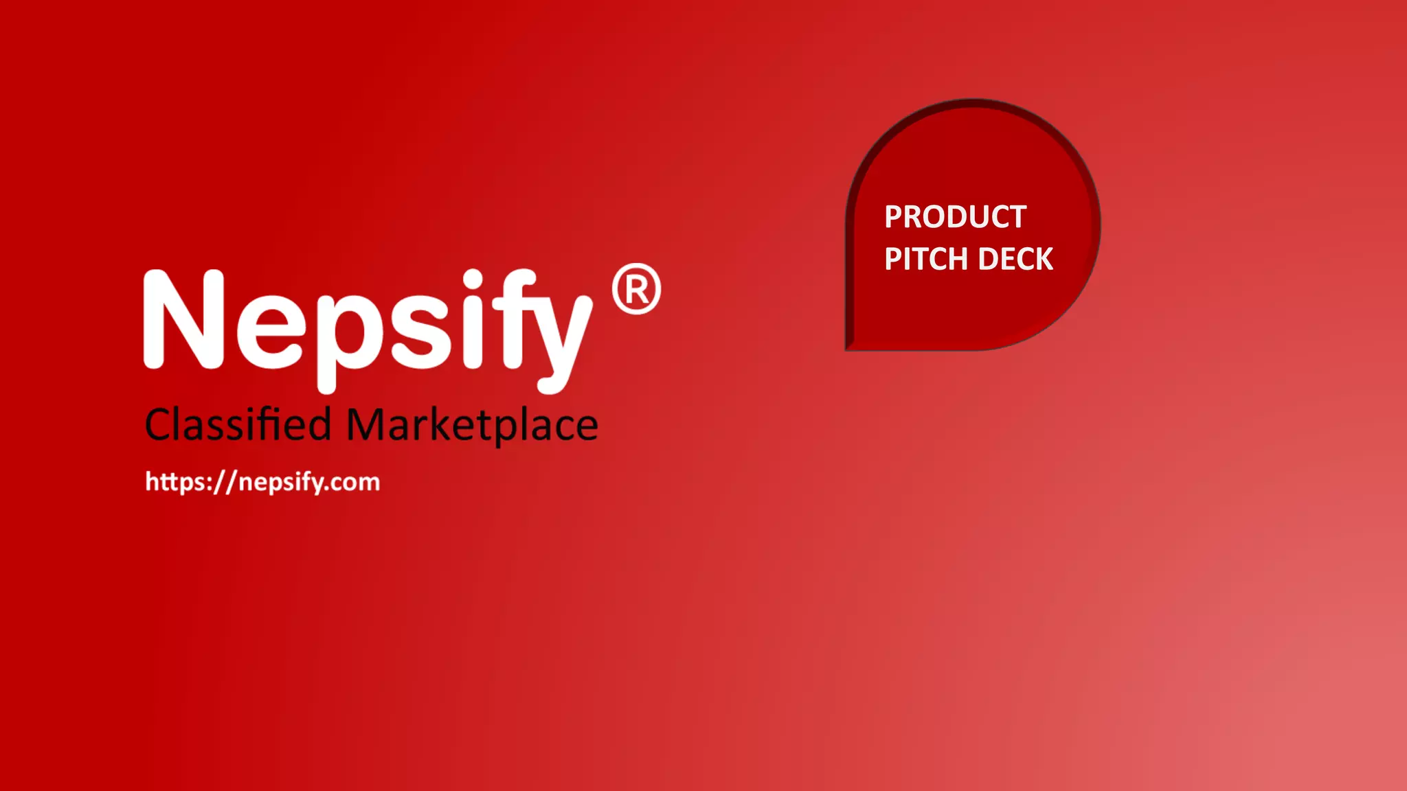 Cover slide of the Nepsify pitch deck
