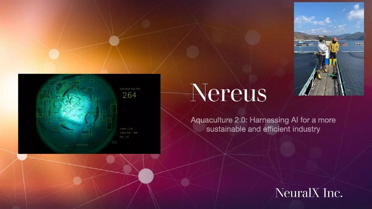Cover slide of the Nereus (NeuralX Inc.) pitch deck — 2023