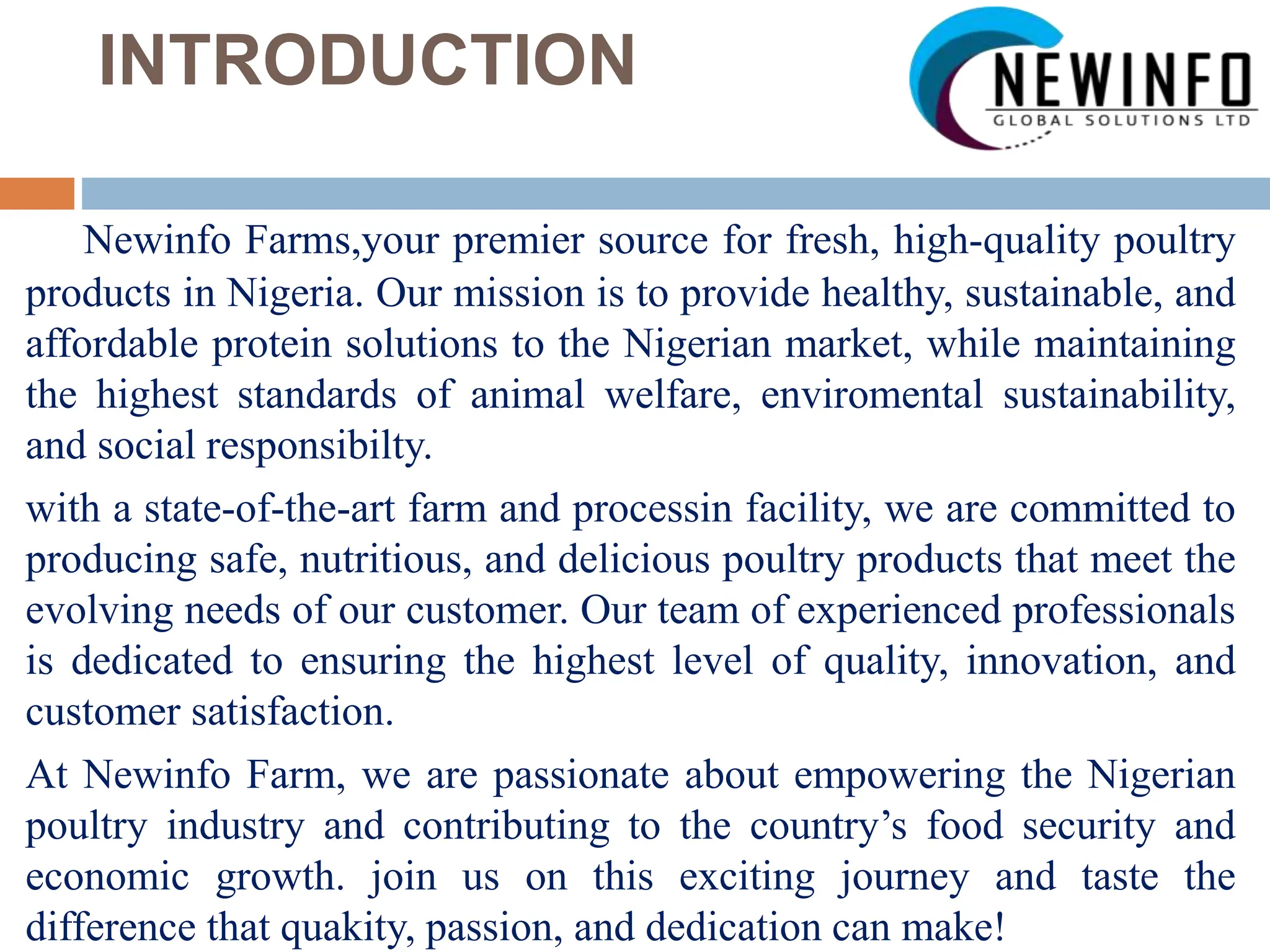 Cover slide of the Newinfo Global Solutions Ltd (Newinfo Farms) pitch deck — Seed (Post-Pilot)