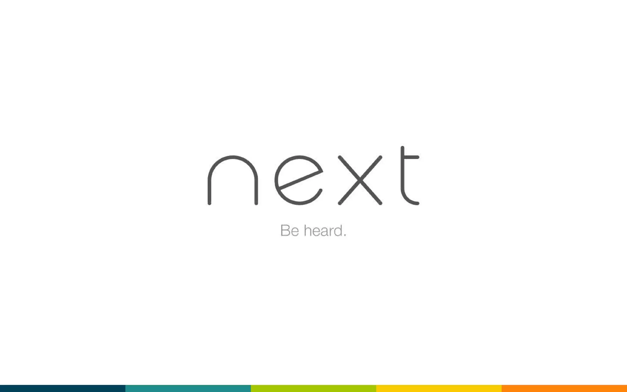 Cover slide of the Next pitch deck — 2014