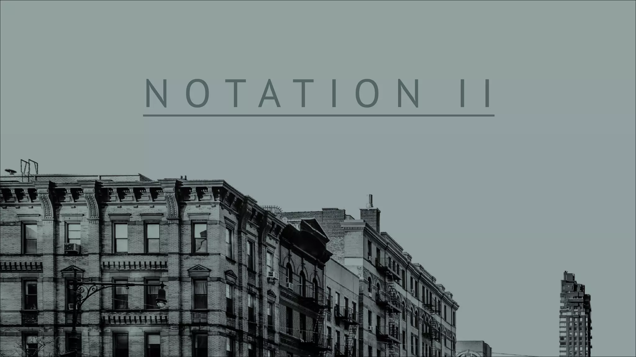 Cover slide of the Notation II pitch deck — Fund II
