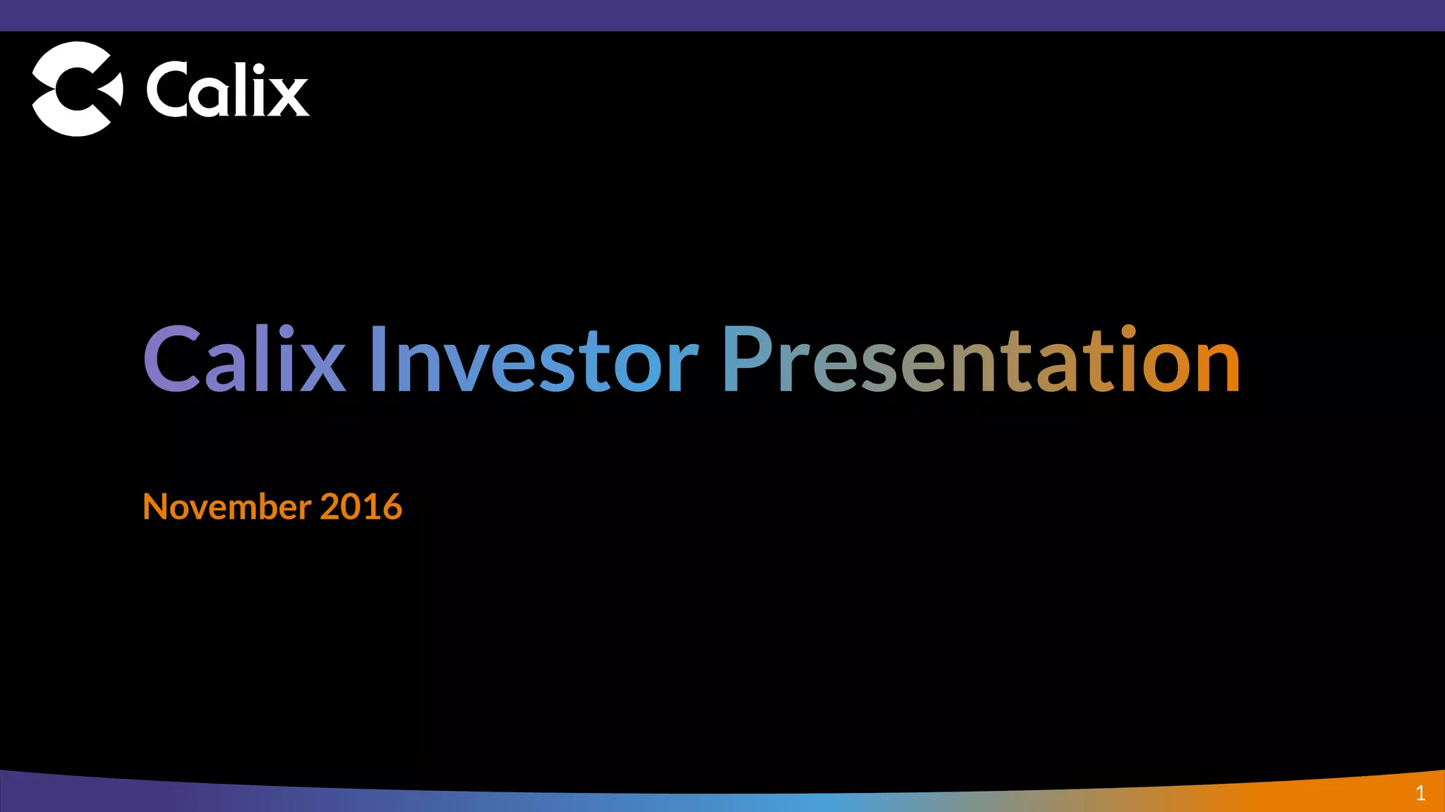 Cover slide of the Calix Pitch Deck Teardown pitch deck