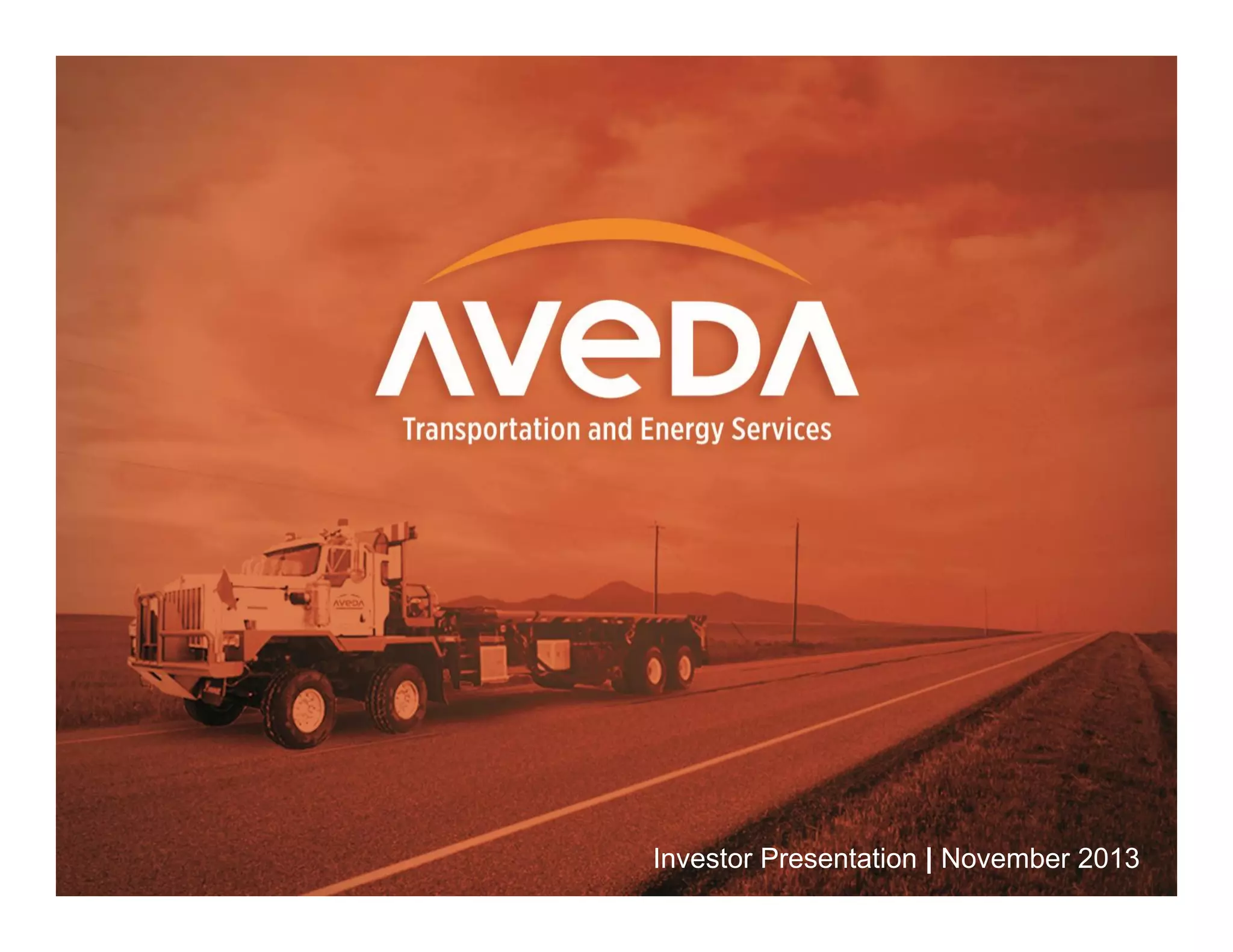 Cover slide of the Aveda Transportation Pitch Deck Teardown pitch deck