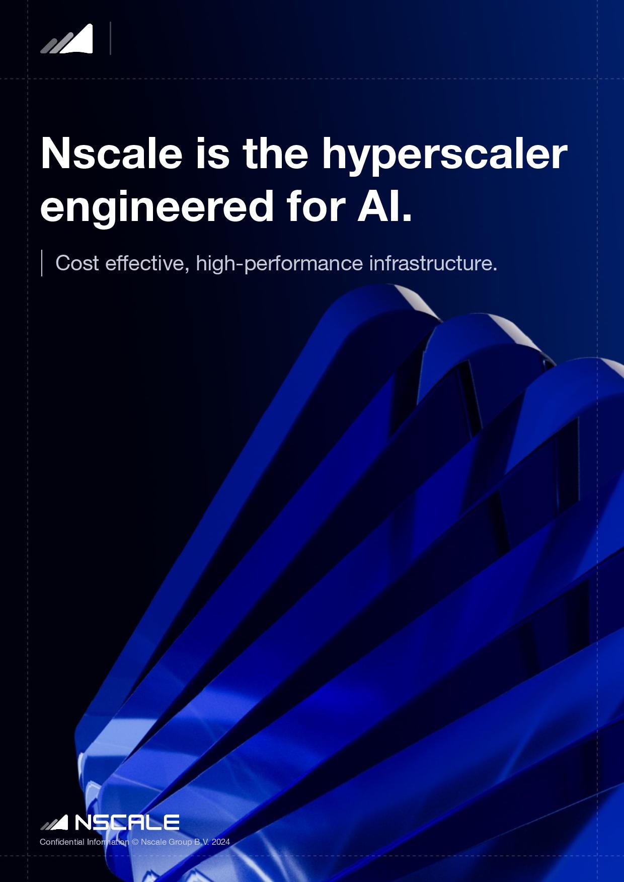 Cover slide of the Nscale pitch deck — Series A 2024