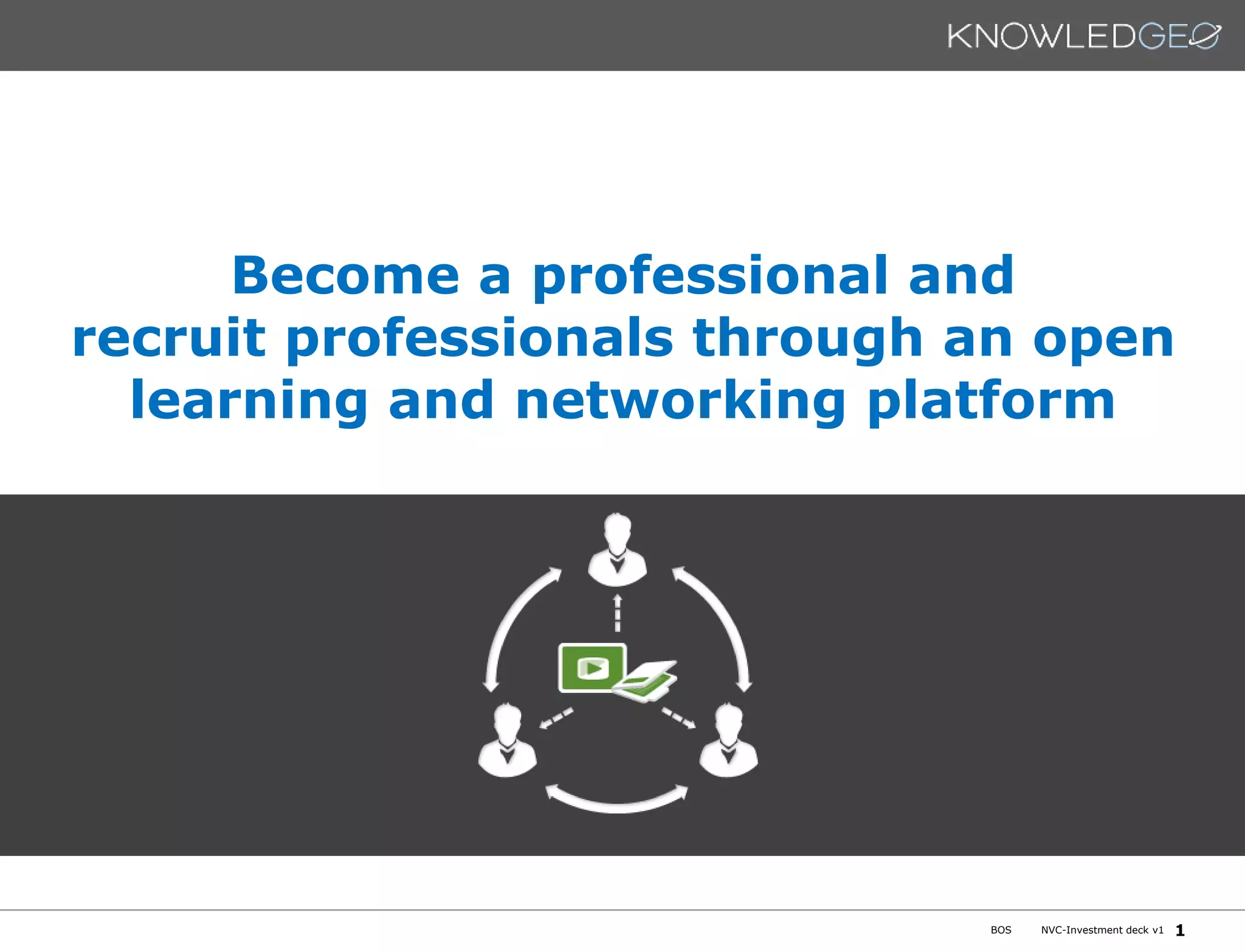 Cover slide of the Knowledgeo pitch deck