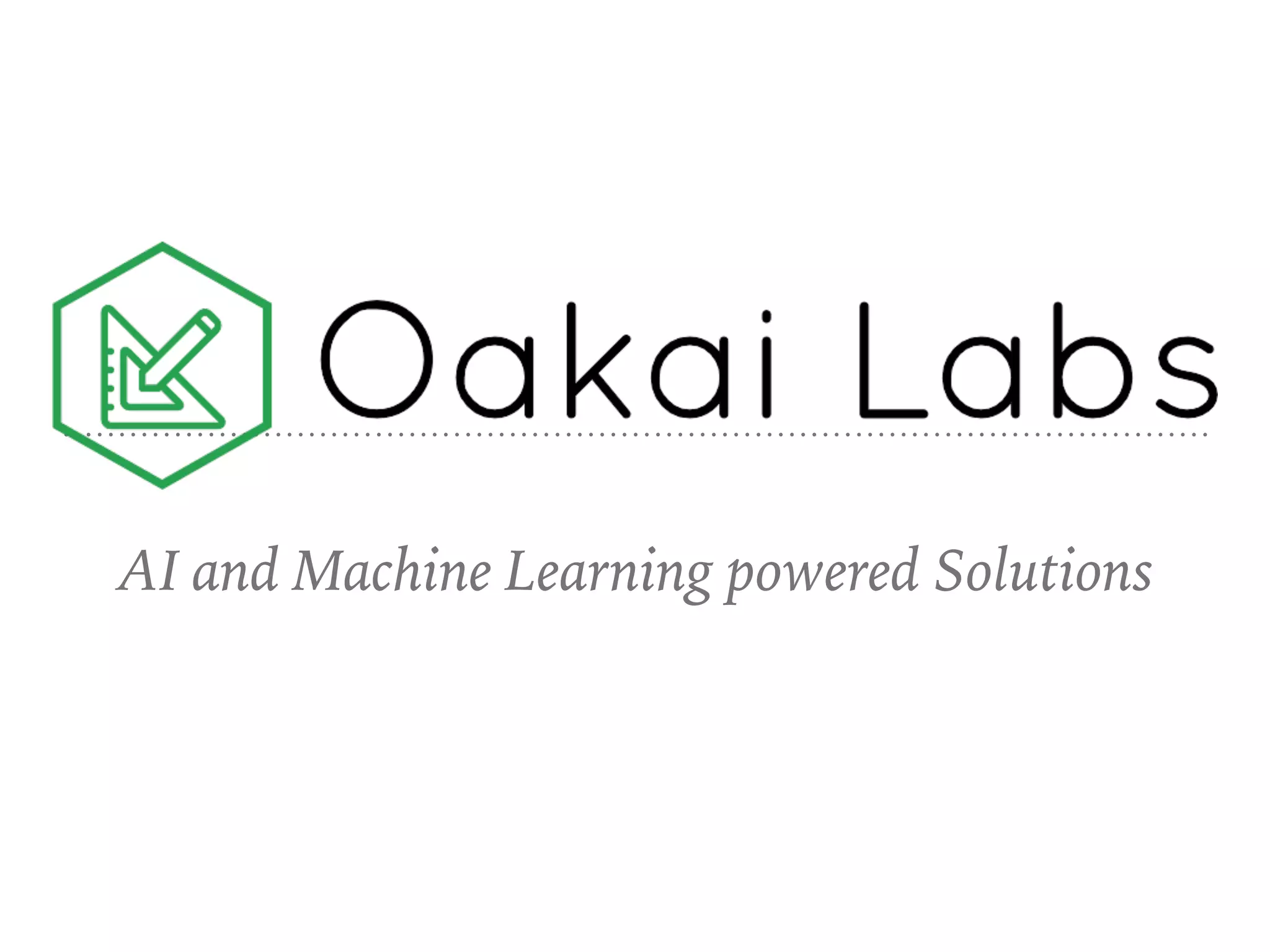 Cover slide of the Oakai Labs pitch deck — Pre-Seed / Prototype 2017