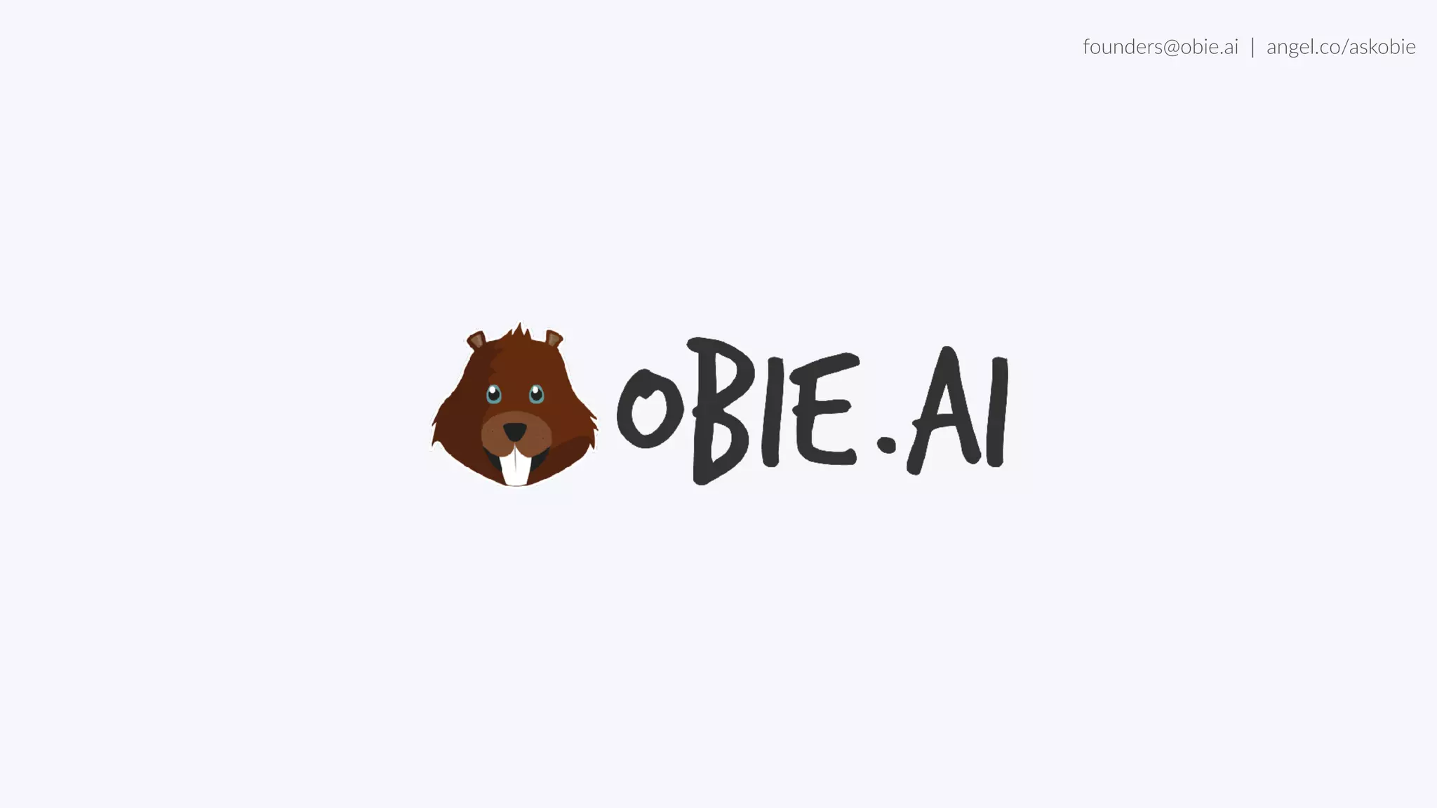 Cover slide of the Obie.ai Pitch Deck Teardown pitch deck