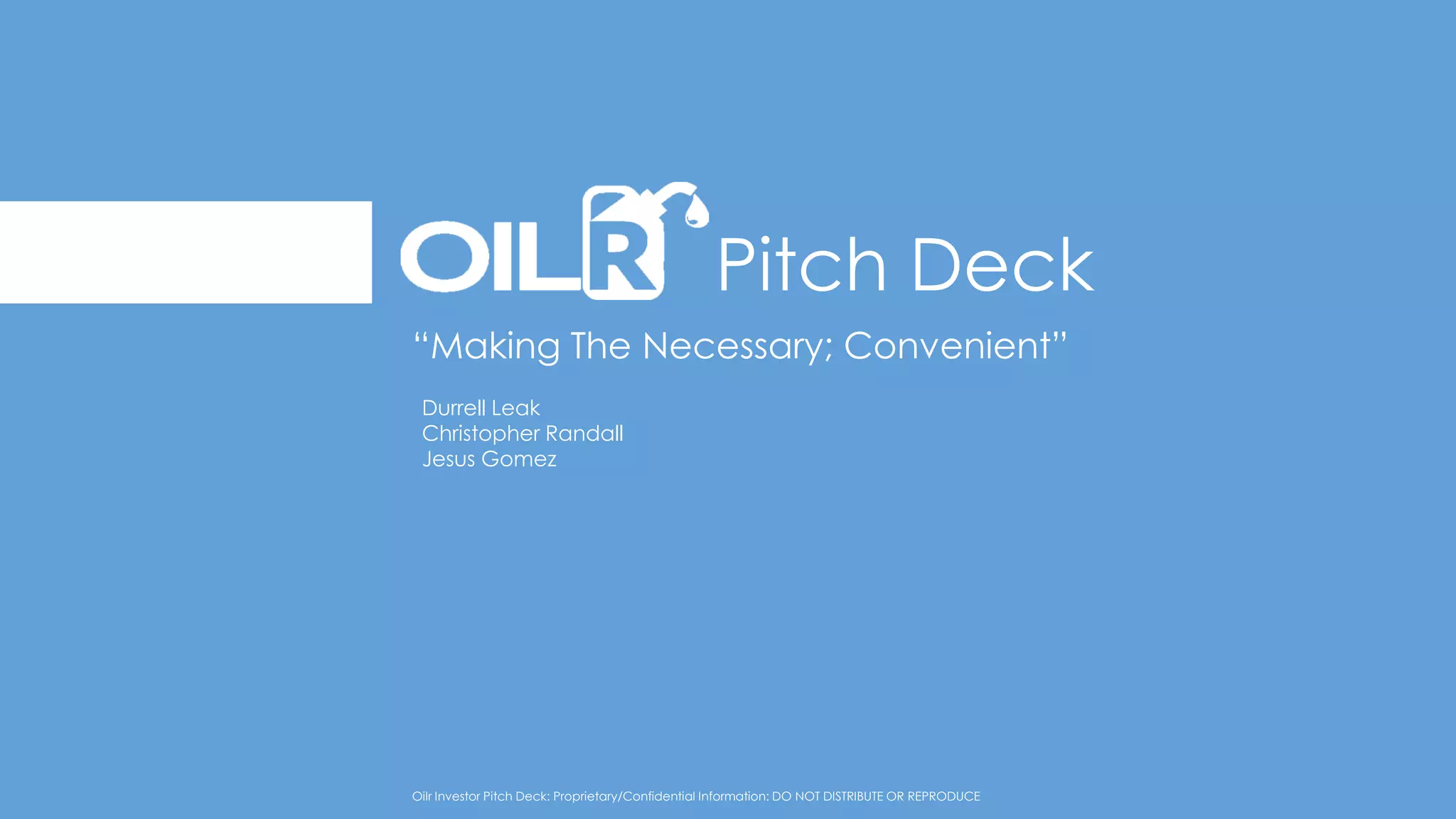 Cover slide of the Olr pitch deck — Seed / Beta